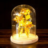 Hoa hồng mạ vàng 3 lá 24K trang trí quà tặng ngày lễ tình nhân có LED